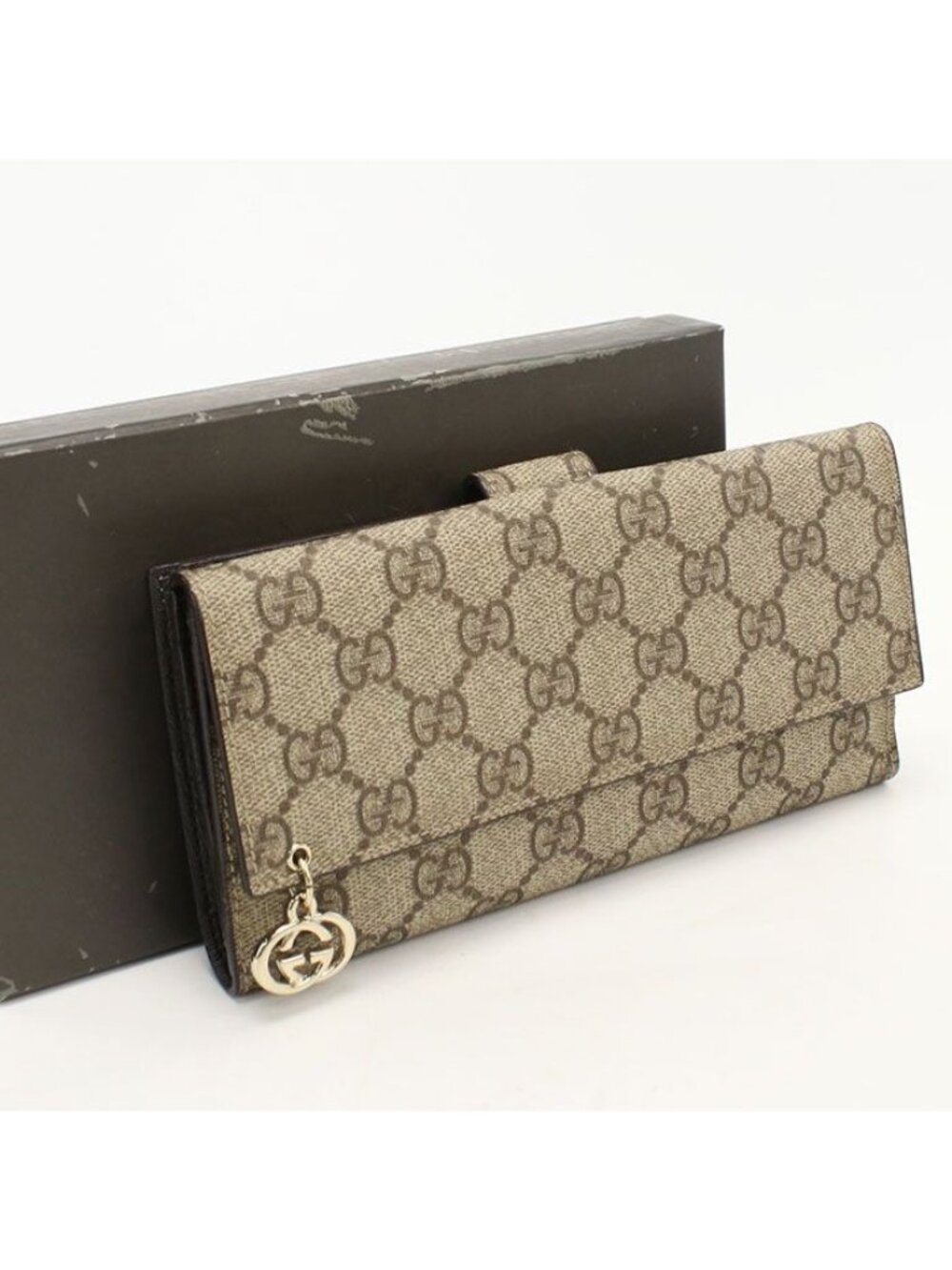 Gucci Hooklong Wallet GG Supreme Double Fold - Picture 1 of 7